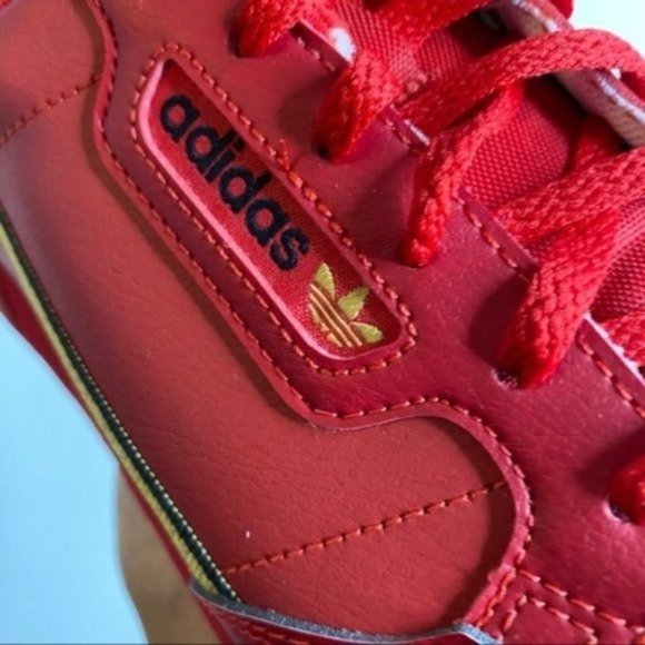 adidas | Shoes | Adidas Red Retro Leather Lace Up Sneakers 6 | Poshmark